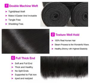 थोक अनप्रोसेस्ड कुंवारी मानव बाल बंडल 12-30 इंच सीधे मानव बाल विस्तार भारतीय सीधे मानव बालों का विस्तार - Product Image 3