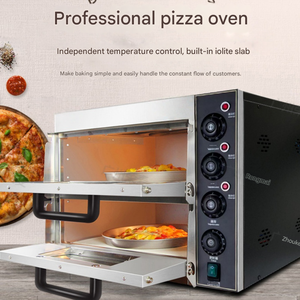 <span class=keywords><strong>Four</strong></span> à pizza rotatif électrique modèle commercial avec pierre <span class=keywords><strong>tournante</strong></span> pour pizzas de 9 pouces et 12 pouces cuite uniformément - Product Image 2