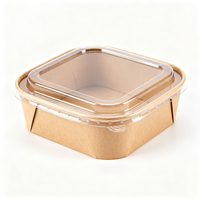 Boîte en papier d'emballage alimentaire jetable de qualité supérieure, écologique, carrée, épaisse, de qualité alimentaire, résistante à la graisse