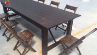 Nouvelle table de banquet en bois pour mariage, style ferme