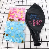 Ballon noir de 36 pouces Personnaliser le logo Confetti Ballons de révélation de sexe Ballons pour garçon ou fille Ballon de révélation de sexe pour bébé 36 "avec confé