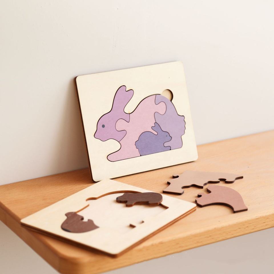2024 New Arrival Wooden 3D Cartoon Animal Jigsaw Puzzles Shape ...