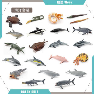 -Simulación de una variedad de conjuntos de animales marinos tiburón tortuga <span class=keywords><strong>ballena</strong></span> delfín pingüino cangrejo criaturas marinas Decoración - Product Image 5