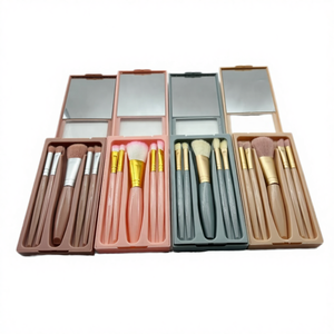 Juego de Brochas de Maquillaje Profesional Portátil de <span class=keywords><strong>5</strong></span> Piezas, Tamaño Regular, Pelo Sintético, Brocha Plana con Mango de Plástico para Rostro, Cejas y Corrector - Product Image 4