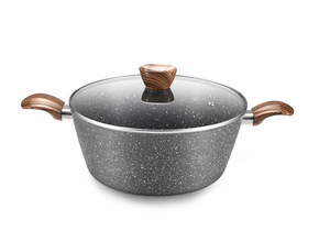 Ustensiles de cuisine en granit, poêle à frire antiadhésive, ustensiles de cuisine ménagers en aluminium, casseroles et poêles en marbre - Product Image 6