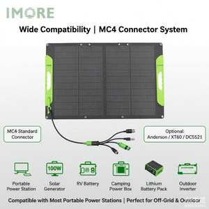 <b>100W</b> Foldable <b>Solar</b> <b>Panel</b> 23% Efficiency Monocrystalline ETFE IP67 for Portable Power Stations Camping Travel and Outdoor Use - Product Image 4