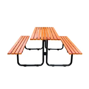 复合花园长凳户外餐桌和带长凳的长凳露台