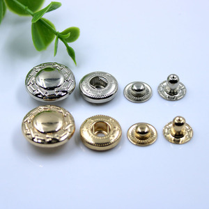 Tùy Chỉnh Logo Dập Nổi Hợp Kim Kim Loại Bốn Phần Snap Nút Bạc Vàng 4 Phần Mùa Xuân Fastener Nhấn Nút Cho Quần Áo May Mặc - Product Image 4