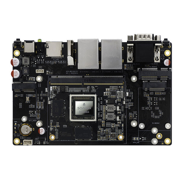 17.6TOPs BM1684 Octa-Core High Computing Power AI Mainboard With Encoding Ffmpeg Package Linux AI Edge Computing Develop Board