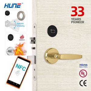 HUNE acier inoxydable hôtel serrure sécurité système d'accès de sécurité électronique RFID carte numérique serrure de porte hôtel Antifire hôtel serrure - Product Image 1