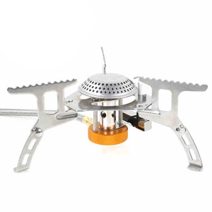 Portable Outdoor Camping <b>Stove</b> Windproof Electronic Ignition Silver 1-2 Person High Altitude Use - Product Image 4