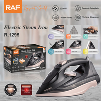 Fer à vapeur électrique RAF R.1295 2200W avec semelle en céramique nano, réservoir d'eau de 300 ml, vapeur verticale, pulvérisation d'eau, fonction vapeur pulsée, plancha