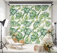 Revêtement mural botanique moderne, papier peint tropical avec feuilles de palmier et de monstera, personnalisé pour la décoration murale intérieure de la maison, du bureau et des espaces commerciaux