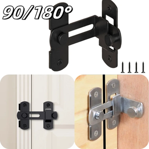 90/180° Stainless Steel <b>Door</b> Lock Guard Latch Bolt Toggle Latch <b>Sliding</b> <b>Barn</b> <b>Door</b> Lock Wine Cabinet Closet Right Angle Lock - Product Image 1