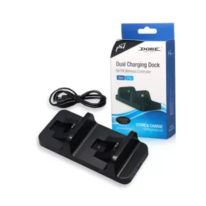 PS4 Controller Dual Charger Dock Dual Shock 4 Charging Station with USB Travel Wall Charger for ps4 Controller TP4-002