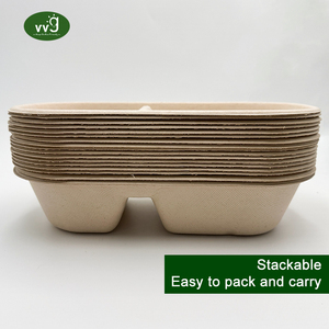 Vvg Pfas Miễn Phí Phân Hủy Sinh Học Dùng Một Lần Bao Bì Thực Phẩm 850Ml <span class=keywords><strong>2</strong></span> Ngăn Mía Bột Giấy Giấy Thực Phẩm <span class=keywords><strong>Container</strong></span> Với Nắp - Product Image 2