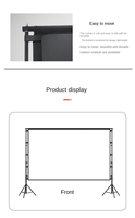 100 120 150 pouces HD Double face plancher extérieur Style 3D 16:9 écran de Projection Portable noir blanc Projection Projection