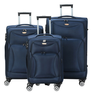 Luggage Manufacturer 3 Piece Set Fabric <b>Suitcase</b> Spinner TSA Lock Soft Shell Lightweight Travel Luggage Bags - Product Image 2