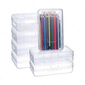 Simple Large Capacity Custom Logo Children Office Organizer PP <b>Hard</b> <b>Shell</b> Multi-colored Clear Plastic Pencil <b>Case</b> - Product Image 1