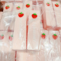 Jouets Squishies en PU doux à remontée lente en forme de bâtonnets de fraises mignons