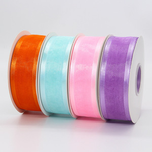 Beihai 4Cm Wide Edge Organza Ribbon Solid Color Nylon Woven Diy Gift Wrapping Decorative Ribbon - Product Image 2