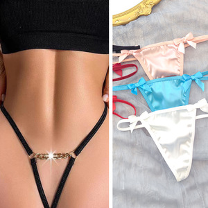 2026 Ladies G String Underwear Tanga Hollow Out <strong>T</strong> <strong>Back</strong> Hollow Out Sexy Women's Panties Thongs with Bow - Product Image 2