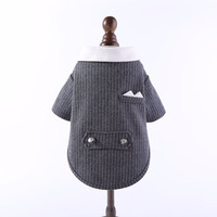 Vêtements pour animaux de compagnie à deux pattes doux pour chiens et chats, costume pour animaux de compagnie, vêtements à revers