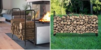 Soporte Plegable para Leña de 4 Pies/8 Pies, Extensible, para Interior y Exterior, Estante para Almacenamiento de Leña