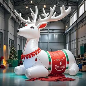 Nuevo diseño gigante LED iluminado Reno inflable Material resistente a la intemperie decoración de Navidad para centros comerciales - Product Image 1