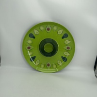 Plateau rond en mélamine écologique personnalisé, fourni par l'usine, pour les chips, passe au lave-vaisselle, vente en gros de plateaux en mélamine pour chips et trempette