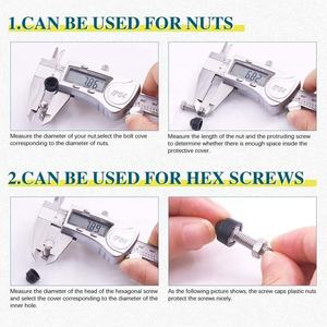 एलेहक बोल्ट नट प्रोटेक्शन हेक्सागोनल हेक्स कवर कैप्स कार ब्लैक 1000 पीसी प्लास्टिक डोम कवर एम8 प्लास्टिक नट कैप स्क्रू कैप - Product Image 3