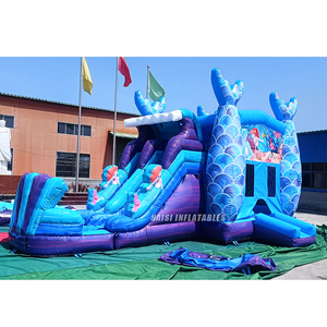 Castillo Inflable Acuático Híbrido con Tobogán Doble para Niñas, Modelo Sirena, en Venta - Product Image 5
