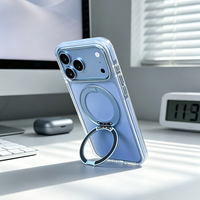 Coque de téléphone transparente antichoc JOYPORODO B542 avec support anneau et protection magnétique pour iPhone 17 Pro Max
