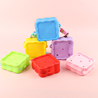 Sac bandoulière carré adorable en silicone, mini sac à main motif animal de dessin animé, portefeuille pour enfants, petite bourse en caoutchouc pour les récompenses scolaires