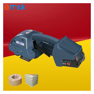 Machine de cerclage PET/PP à batterie portable électrique Q1 pour les travaux d'emballage de panneaux de briques en bois de marchandises lourdes - Product Image 1