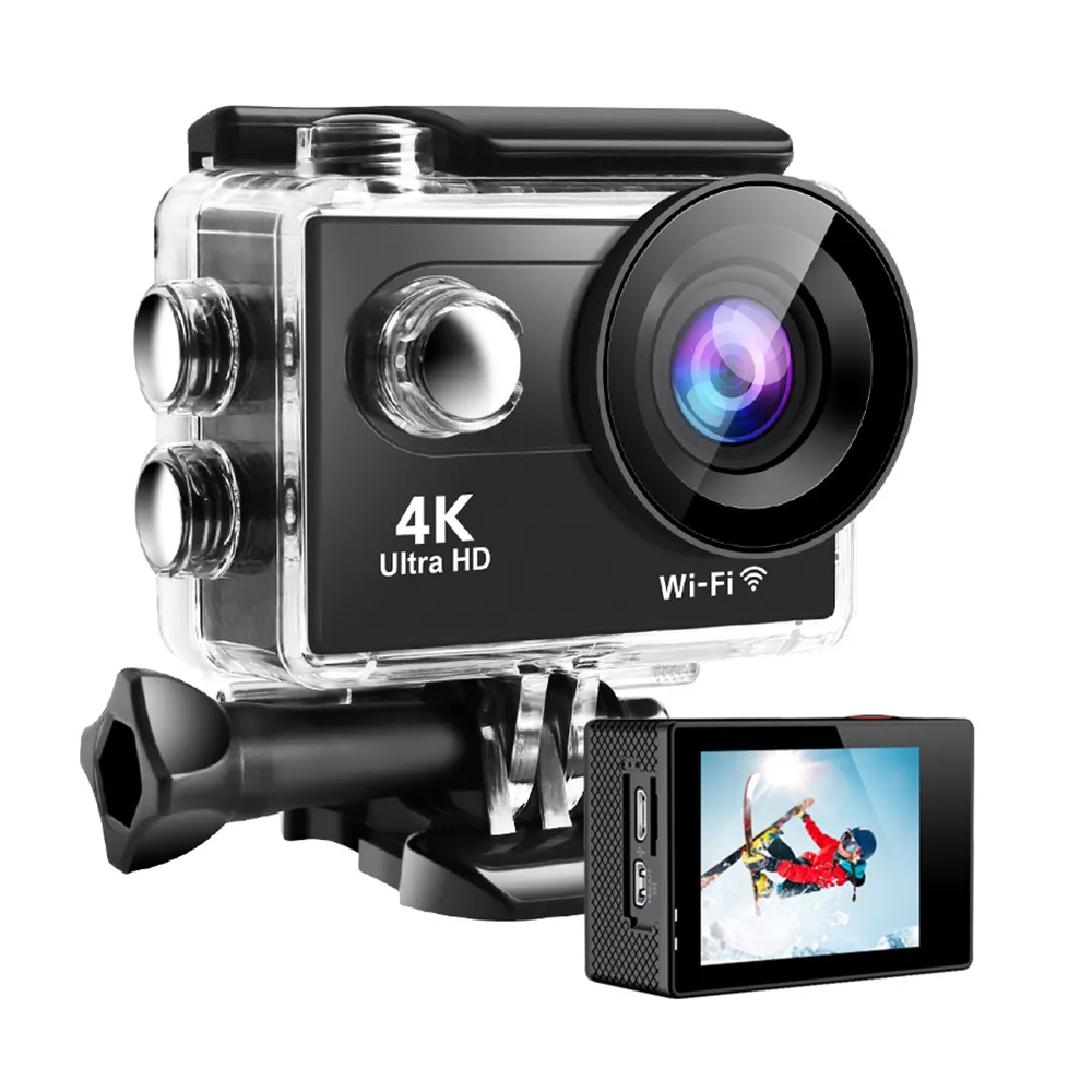 Dual Ips pantalla táctil ruido jugar Vlog deporte Cámara 4K Wifi impermeable 1080 4K Hd cámara de acción con muestra disponible