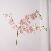Fleur en soie Orchidée Danseuse à toucher doux et hydratant, à longues tiges, pour décoration intérieure, hall d'hôtel, sur pied, imprimée en 3D, faite à la main
