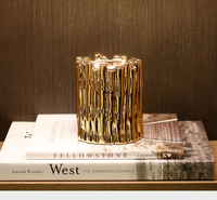 Bougie parfumée artisanale en céramique modelée en bambou, décoration de luxe pour la maison, rangement pour salle de bain
