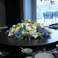 Décoration florale artificielle pour table de restaurant, centre de table circulaire haut de gamme pour salle privée d'hôtel, fausse composition florale