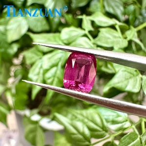 Phòng thí nghiệm phát triển <span class=keywords><strong>Spinel</strong></span> agl giấy chứng nhận hình chữ nhật đệm tổng hợp màu đỏ <span class=keywords><strong>Spinel</strong></span> mà không cần bông lỏng đá quý đối với trang sức làm - Product Image 1