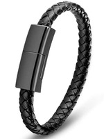 Bracelet de chargeur de données de bracelet de chargeur de bracelet tressé en cuir 60W pour Android pour le câble de type C