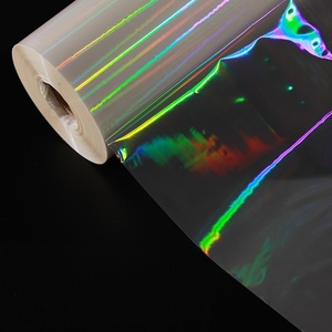 Film de laminage thermique à chaud en rouleau, holographique transparent 3D, PET Bopp, gaufrage doux au toucher, 330 mm * 200 m * 25 microns - Product Image 1