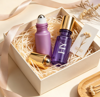 Flacons roll-on en verre dépoli de 5 ml et 10 ml avec billes en jade et en cristal, flacons de recharge vides pour huiles essentielles et parfums Doterra