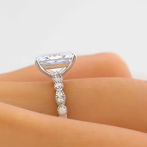 Anillo de Plata de Ley 925 Art Deco vintage con diamante creado en laboratorio, pieza de declaración elegante, producto a granel hecho a mano - Product Image 4