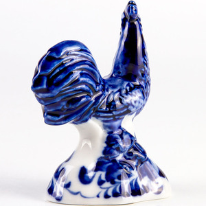Figura de porcelana azul y blanca, gallo, Zodíaco, animal - Product Image 4