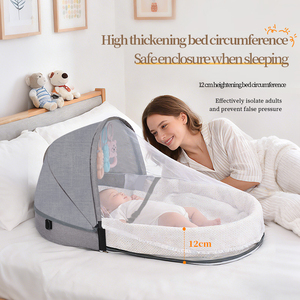 Lit de bébé pliable portable multifonctionnel, sac de voyage pour maman, sac de couchage pour nouveau-né résistant à la pression, lit gigogne en polyester et coton - Product Image 4