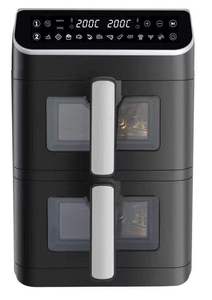Friteuse à air double panier 12L 2800W avec contrôle numérique et minuterie <span class=keywords><strong>0</strong></span>-60 min <span class=keywords><strong>200</strong></span> ° Poignée en acier inoxydable sans huile avec contrôle de température C - Product Image 1