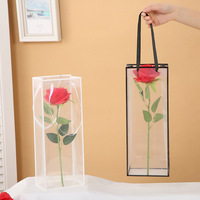 Recyclable Transparent Étanche PP Fleur Sac De Transport Clair Cadeau Sacs À Provisions avec Poignées
