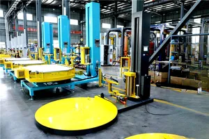 Tam otomatik robotik mobil palet sarma sarıcı paketleme makinesi