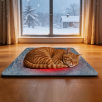Alas Tidur Hewan Peliharaan Pintar dengan Pemanas, Suhu Dapat Diatur, Matras Pemanas Tahan Air dengan Fitur Mati Otomatis 4-24 Jam untuk Anjing dan Kucing